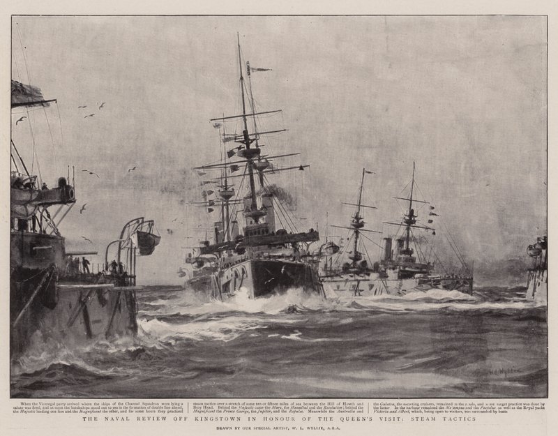 The Naval Review u Kingstownu na počest návštěvy královny, Steam Tactics od William Lionel Wyllie