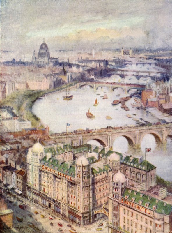 Pohled z hotelu Savoy na východ od William Lionel Wyllie