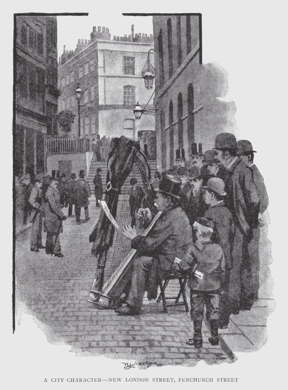 Postava města, New London Street, Fenchurch Street (litho) od William Luker