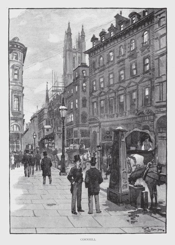 Cornhill (litho) od William Luker