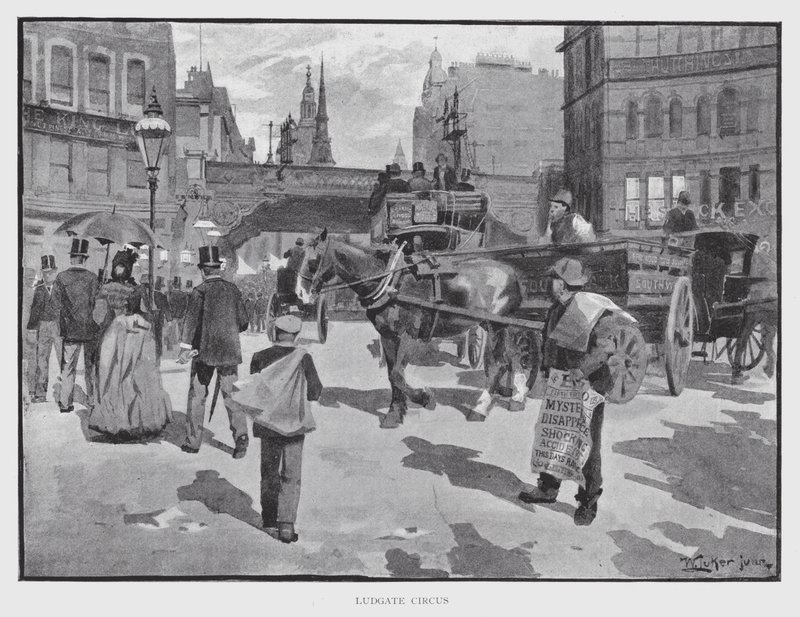 Ludgate Circus (litho) od William Luker