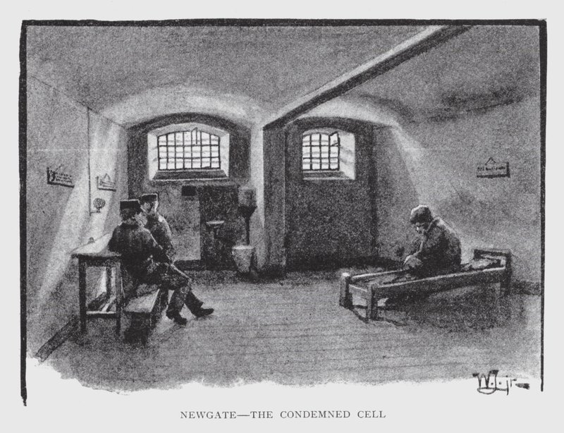 Newgate, odsouzená buňka (litho) od William Luker