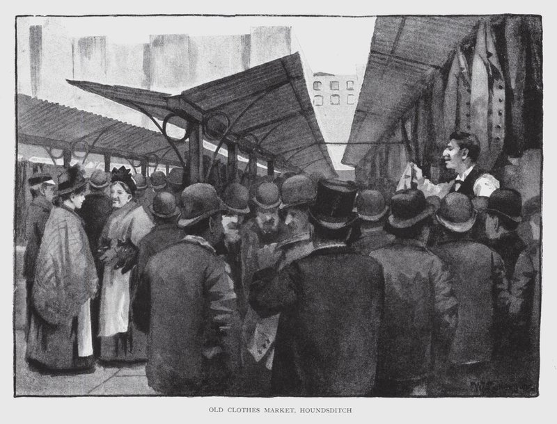 Trh starého oblečení, Houndsditch (litho) od William Luker