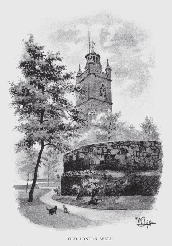 Stará londýnská zeď (litho) od William Luker