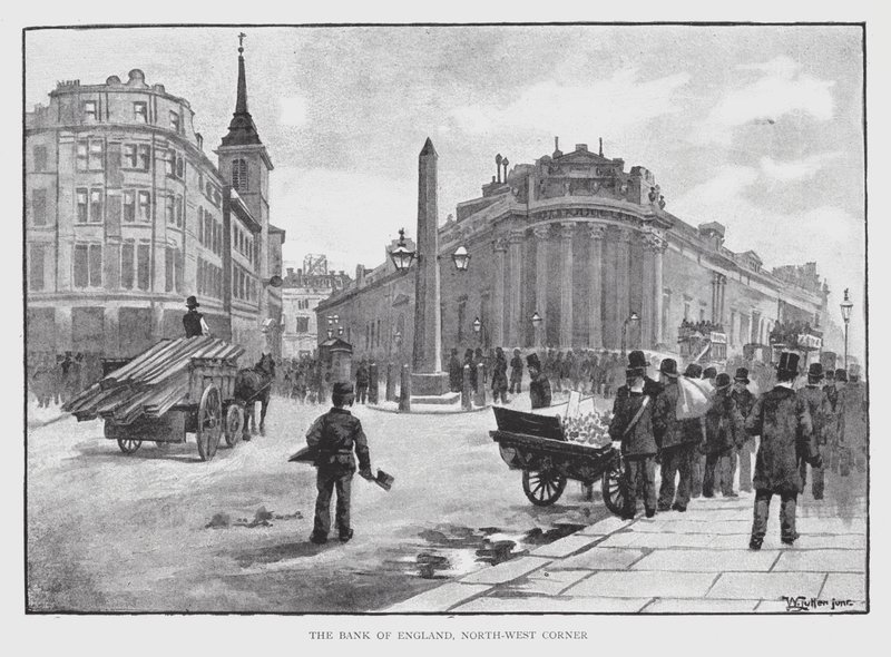 Bank of England, Severozápadní roh (litho) od William Luker