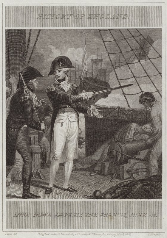 Lord Howe porazí Francouze od William Marshall Craig