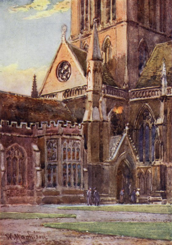 Vstup do kaple St Johns College Chapel z prvního dvora od William Matthison