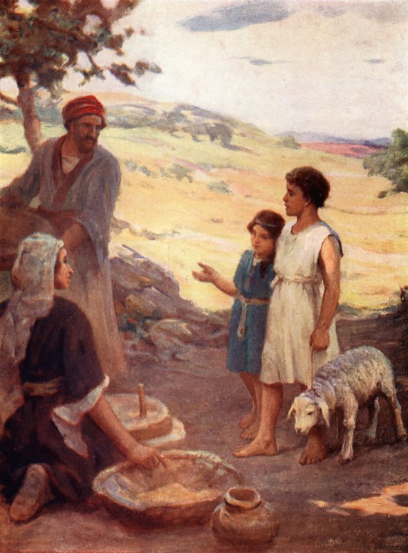 "Co znamená tato služba", Exodus xii, 26, 27 (barevná litografie) od William Pratt