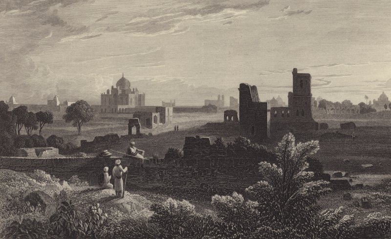 Tomb of Humayun, Dillí (rytina) od William Purser