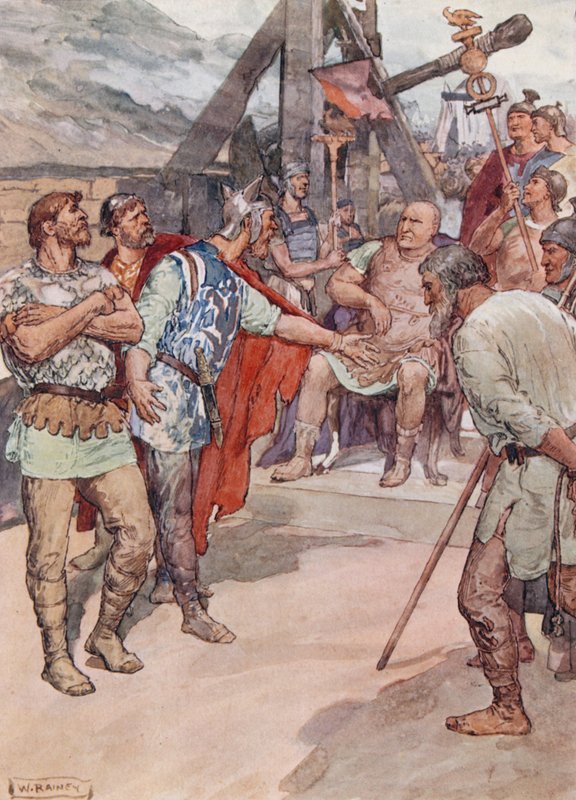 Marius a velvyslanci Cimbri (barevné lito) od William Rainey