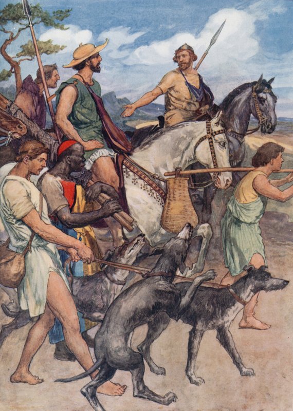 Pelopidas se vydává do Théb (barva litho) od William Rainey