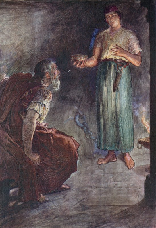 Philopoemen in Prison (barevné lito) od William Rainey