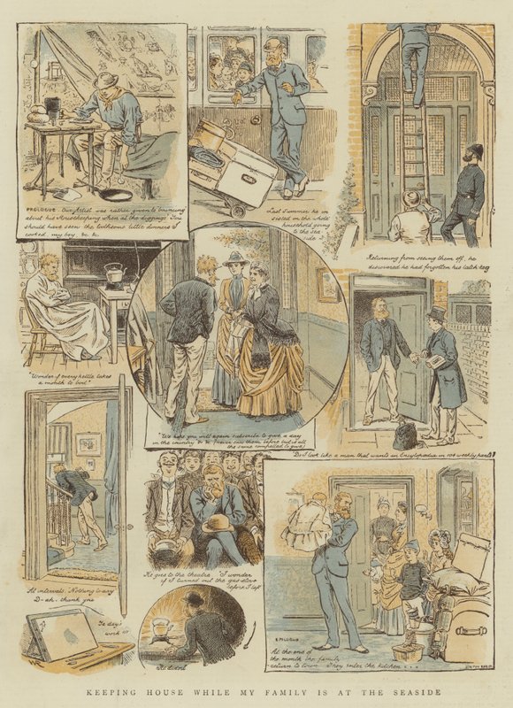 Keeping House, zatímco moje rodina je u moře (chromolitho) od William Ralston