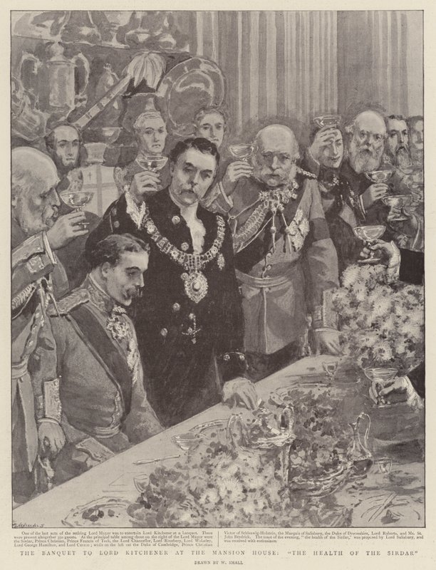 Banket k lordu Kitchenerovi v Mansion House, The Health of the Sirdar od William Small