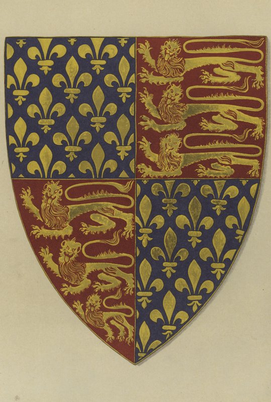 Zbraně krále Edwarda III, z jeho hrobky v kostele Westminster Abbey (chromolitho) od William St John Hope