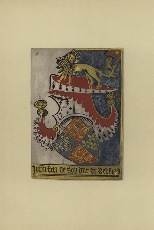 Sir John Plantagenet z Lancasteru, hrabě z Kendal a vévoda z Bedfordu, c 1402-1435 (chromolitho) od William St John Hope