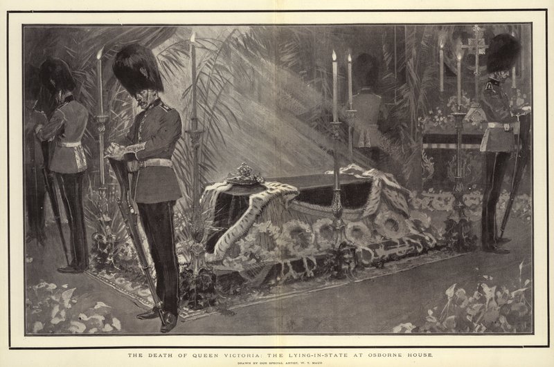 Smrt královny Viktorie, ležící ve státě v Osborne House od William T. Maud