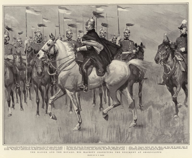 Kaiser a Royals, Jeho Veličenstvo kontroluje pluk v Shorncliffe od William T. Maud