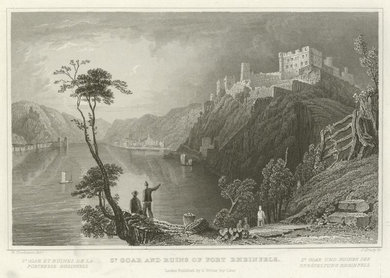 St Goar a ruiny Fort Rheinfels od William Tombleson