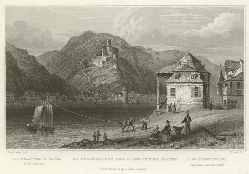St Goarshausen a ruiny Katze od William Tombleson