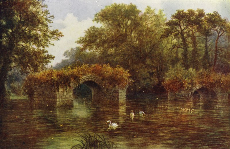 Řeka Avon, hrad Warwick (barevné lito) od William W. Quatremain