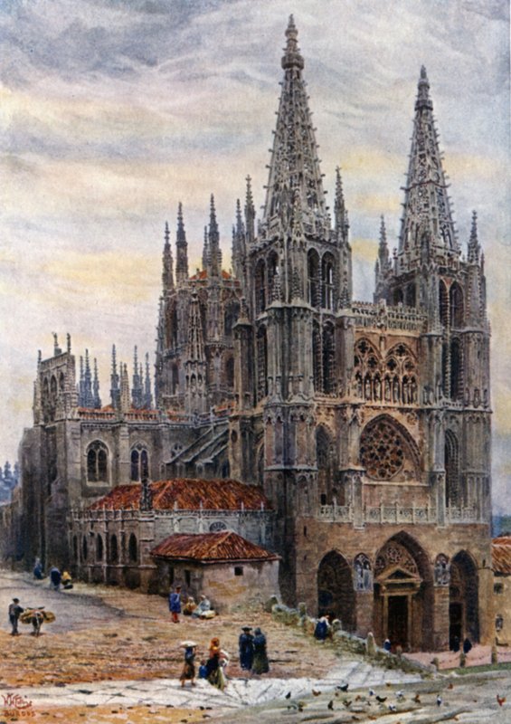 Burgos, katedrála (barva lito) od William Wiehe Collins
