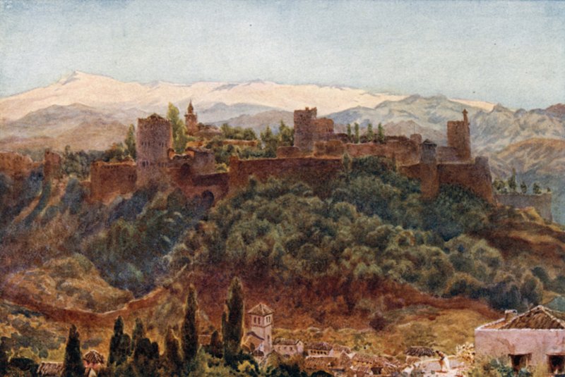 Granada, Alhambra (barva litho) od William Wiehe Collins