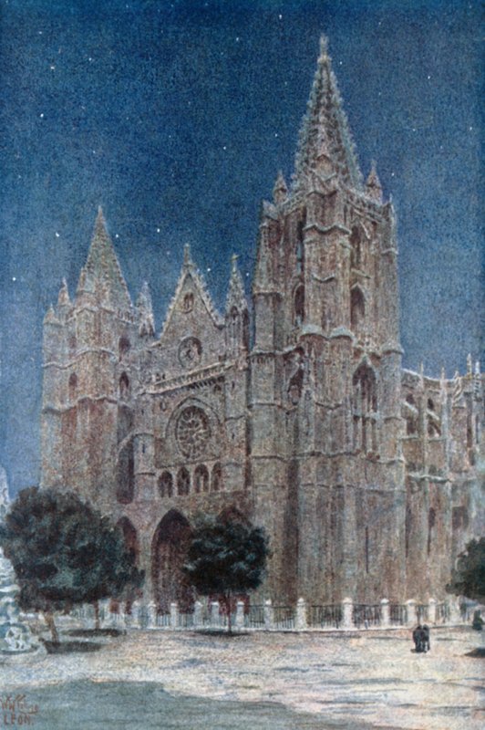 Leon, katedrála (barva lito) od William Wiehe Collins