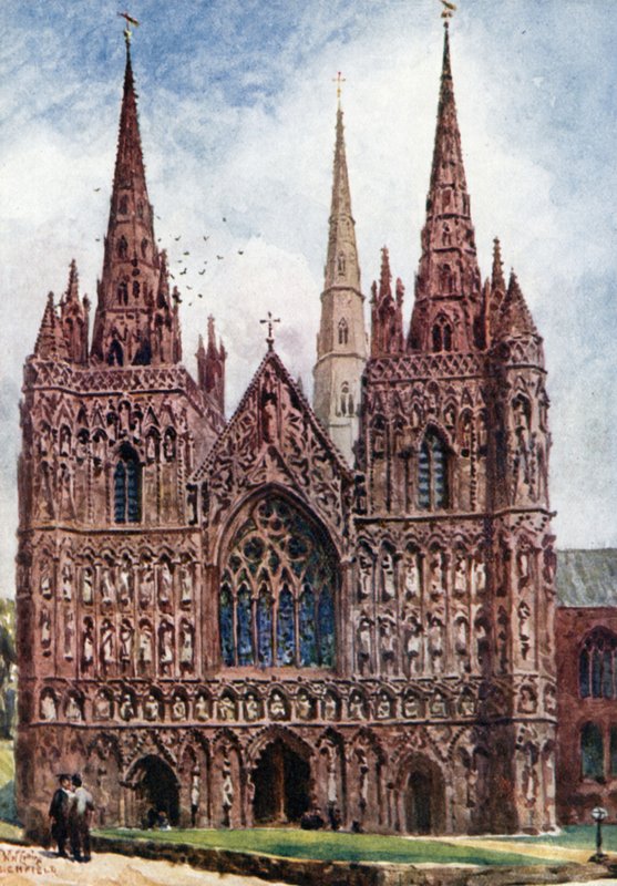 Lichfield, západní fronta (barva lito) od William Wiehe Collins