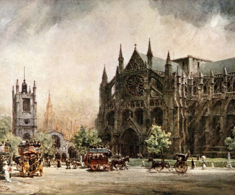 Londýn, Westminsterské opatství. Severní transept (barevné lito) od William Wiehe Collins