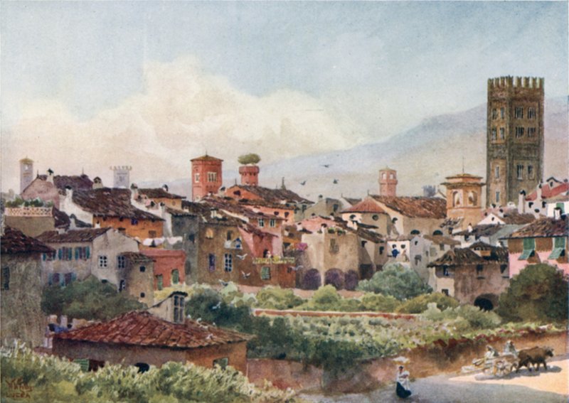 Lucca. Z městských hradeb (barva lito) od William Wiehe Collins