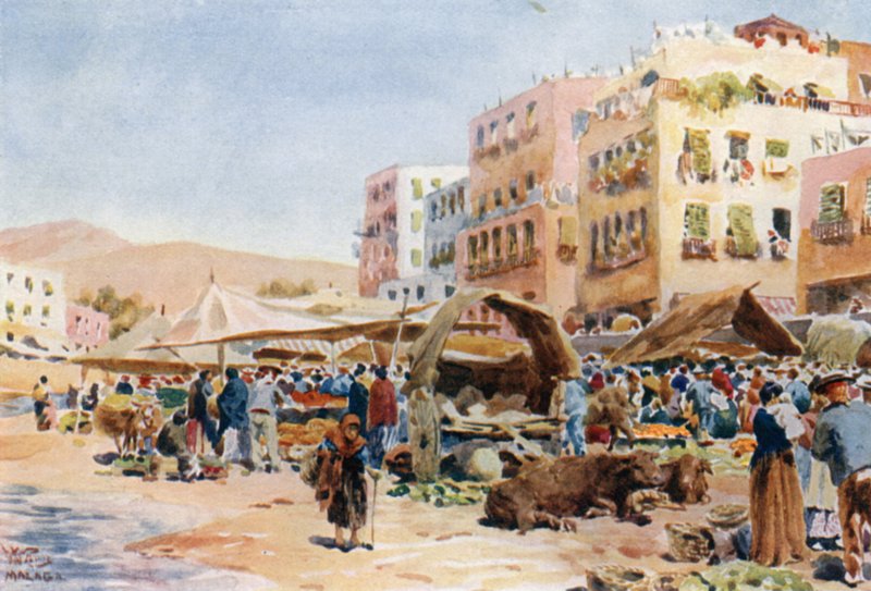 Malaga, trh (barva lito) od William Wiehe Collins