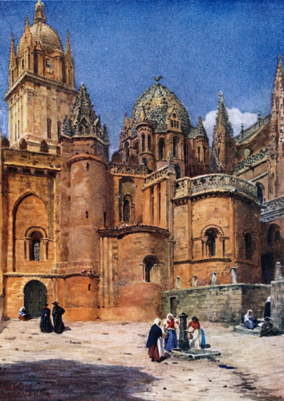 Salamanca, stará katedrála (barva litho) od William Wiehe Collins