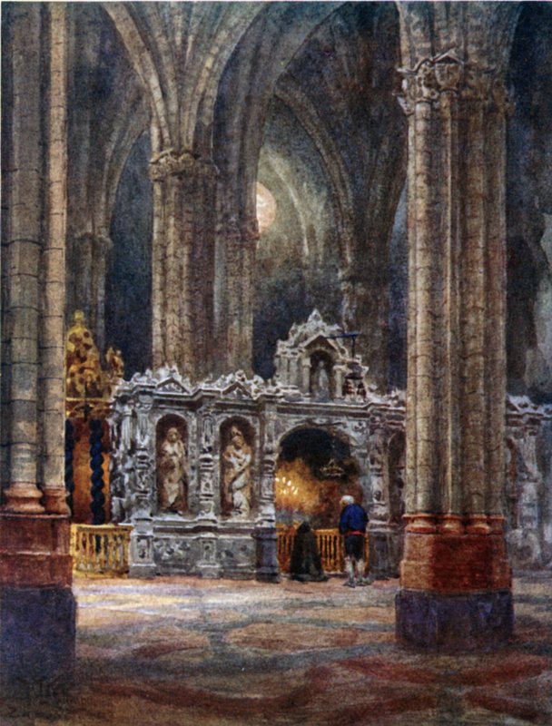 Zaragoza, ve Staré katedrále (barva litho) od William Wiehe Collins