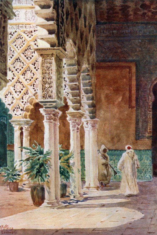 Sevilla, v Alcazaru (barva litho) od William Wiehe Collins