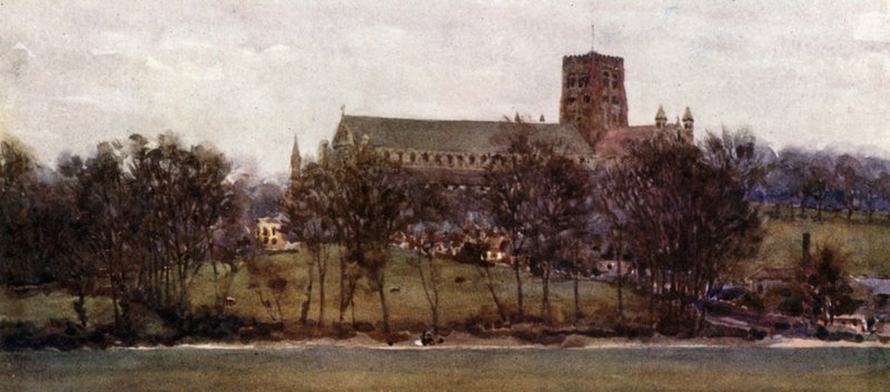 St. Albans z hradeb starého Verulamu (barva lito) od William Wiehe Collins