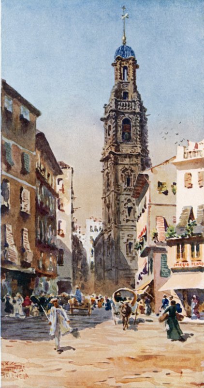 Valencie, San Pablo (barevné lito) od William Wiehe Collins
