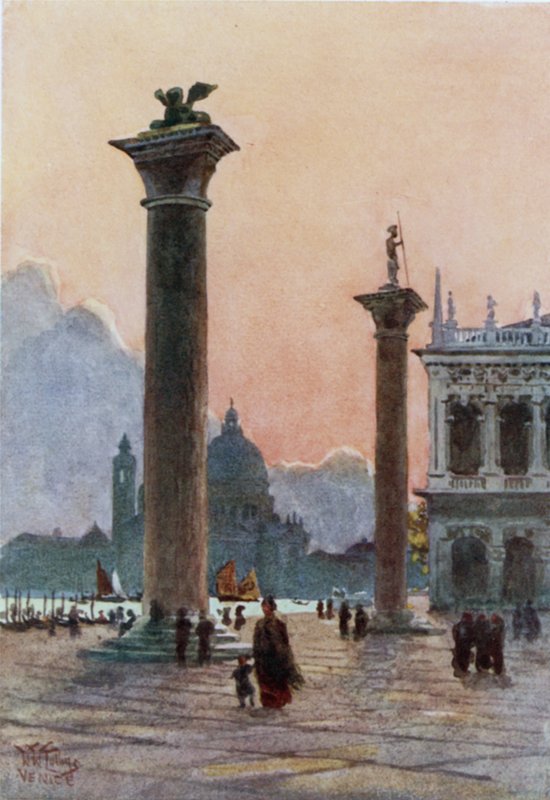Benátky. Lev S. Marka (barva lito) od William Wiehe Collins