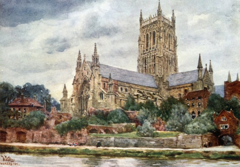 Worcester, katedrála (barva lito) od William Wiehe Collins