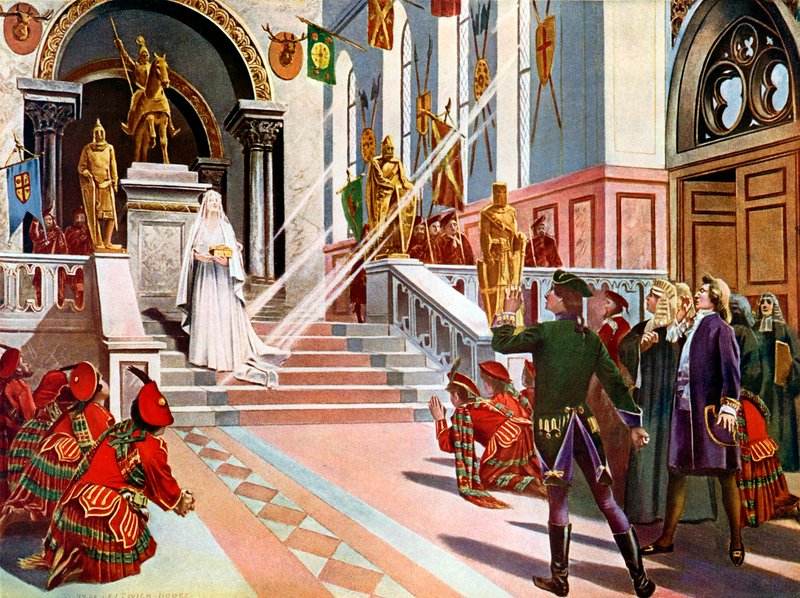 La Dame Blanche Bílá paní, Poslední dějství a scéna od William de Leftwich Dodge