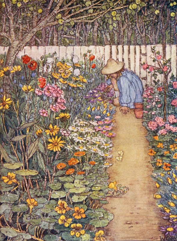 Dětská kniha o zahradničení: (barevná litografie) od Winifred Cayley Robinson
