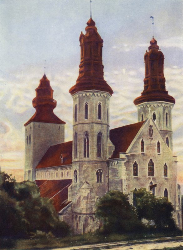 Katedrála ve Visby na ostrově Gothland od after A. Langfier