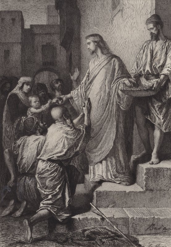 Almužna od after Albert Robida