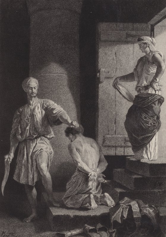 Stětí hlavy Jana Křtitele od after Albert Robida