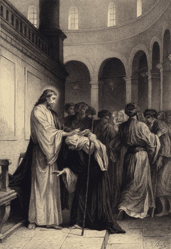 Kristus uzdravil nemocnou ženu od after Albert Robida