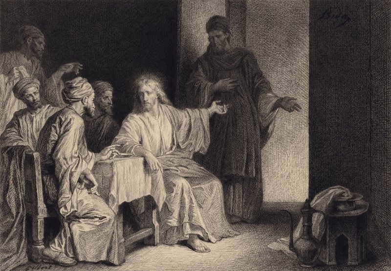 Kristus uzdravil člověka postiženého kapavkou od after Albert Robida