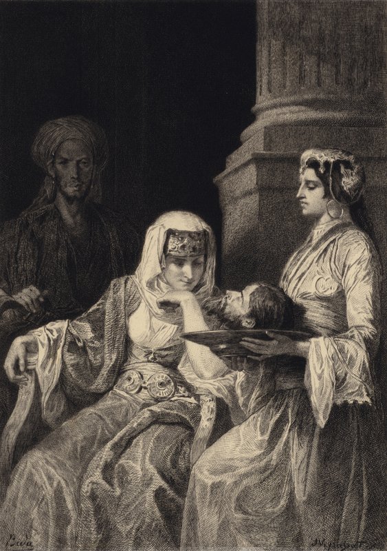 Herodias a hlava Jana Křtitele od after Albert Robida