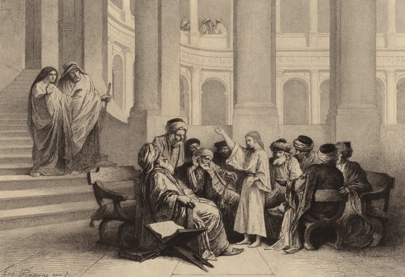 Ježíš uprostřed lékařů od after Albert Robida