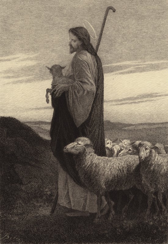 Dobrý pastýř od after Albert Robida