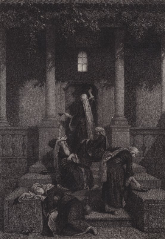 Moudré a hloupé panny od after Albert Robida